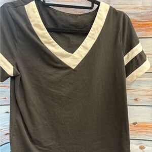Black and white V-Neck T-Shirt